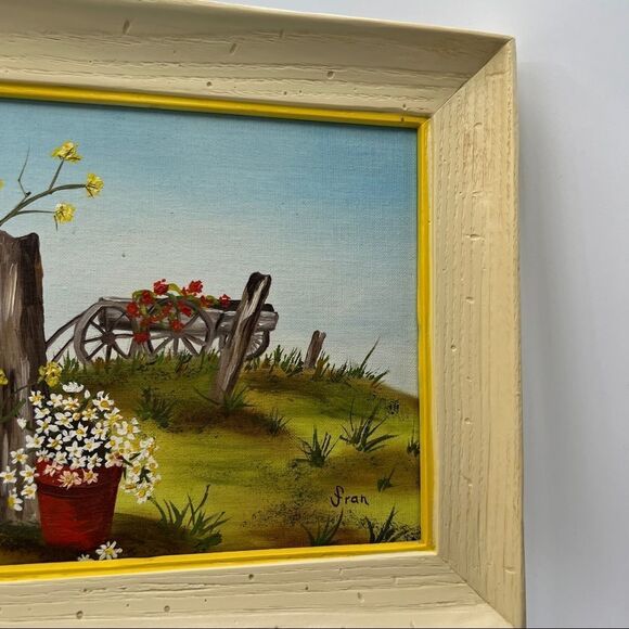 Spring Summer Season Art Painting Hillside Hobbiest piece Country Side framed - Picture 3 of 8